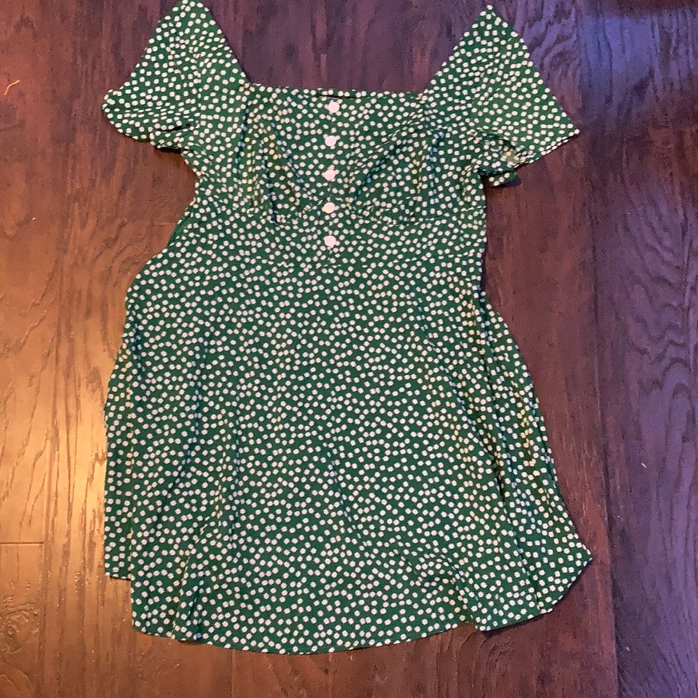 Green flower dress